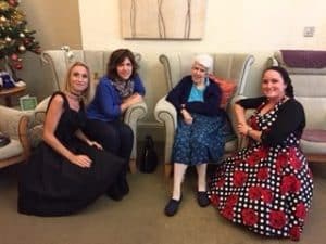 Jayne and Jayne with two lady residents at KEMP Hospice fundraiser