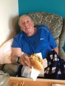 Bob enjoying a Big Mac - person-centred care