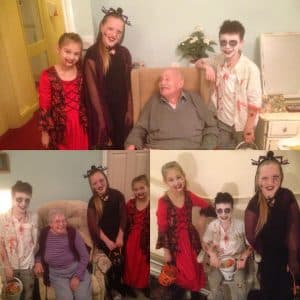 Halloween trick or treaters at Abberton 