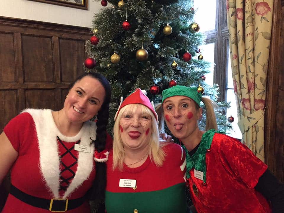 Staff dressed up as elves Christmas 2018