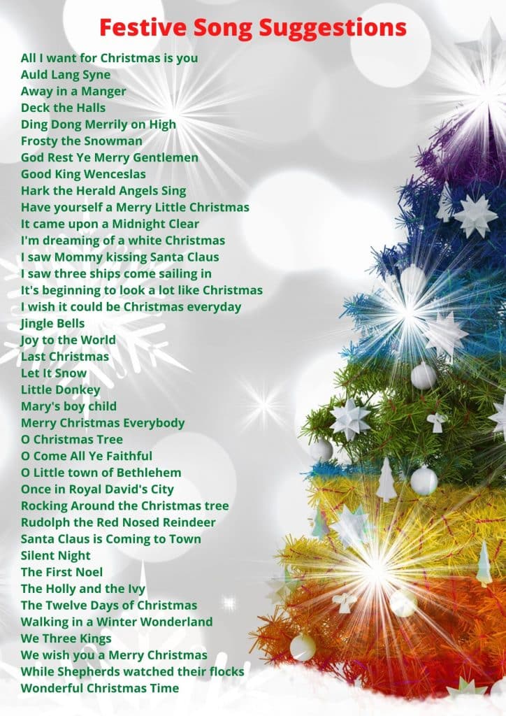 Festive song suggestion list