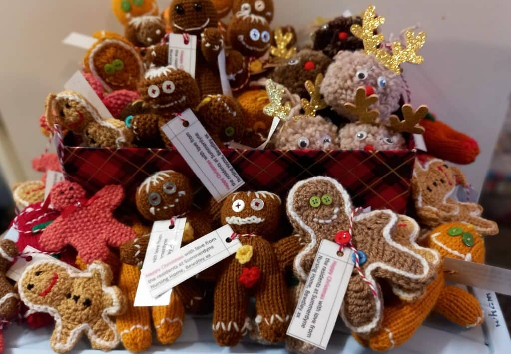 Festive Friends - knitted reindeer and gingerbread men