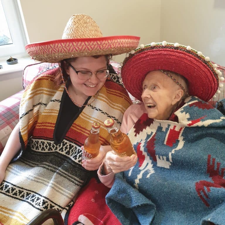 making the most of life - resident and carer mexican day