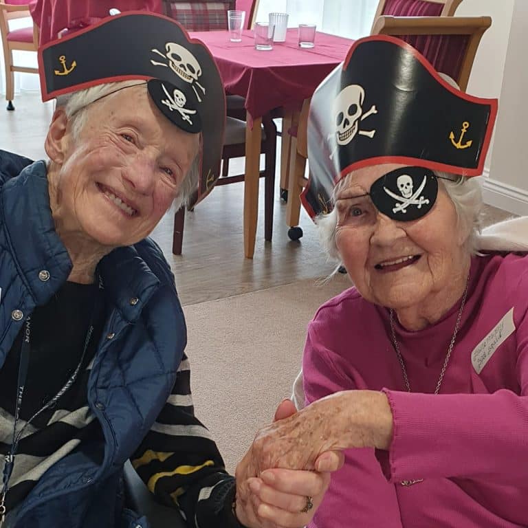 friendship - two residents on pirate day